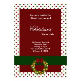 Christmas Dinner dots Personalized Invite