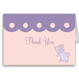 Cute Playful Kitten Birthday Party Thank You Note Greeting Card