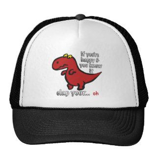 Dinosaur Can't Clap Joke Trucker Hats