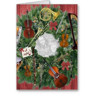 Your Photo in Wreath of Orchestra Instruments Greeting Card
