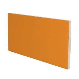 U.S. Ceramic Tile Color Collection Bright Tangerine 3 in. x 6 in. Ceramic Surface Bullnose Wall Tile DISCONTINUED 738 S4639