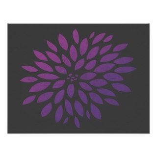 Purple Chrysanthemum Personalized Invitations