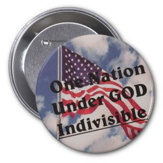 One Nation under GOD Indivisible Pinback Button