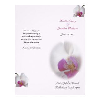 Pink Orchid Wedding Program Flyer Design