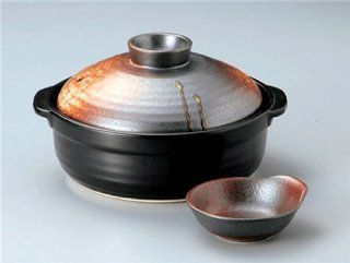 MINOU YAKI AKASHINO Donabe Japanese Hot Pot, Serves People + 4 Small Bowls Set Kitchen & Dining