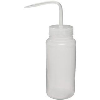 Bel Art Scienceware 116200500, 500ml Capacity Low Density Polyethylene Wide Mouth Wash Bottle, with 38mm Natural Closure (Pack of 6, with caps) Science Lab Wash Bottles