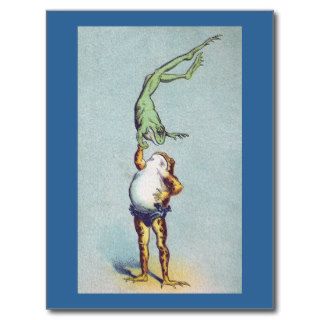 Frog Balancing Act Vintage Postcards