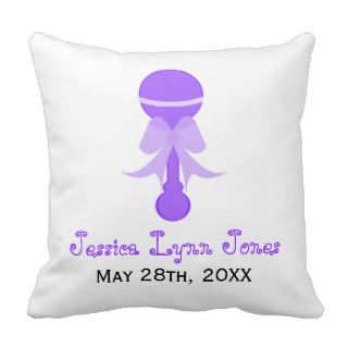 Baby Rattle Purple Keepsake Pillow