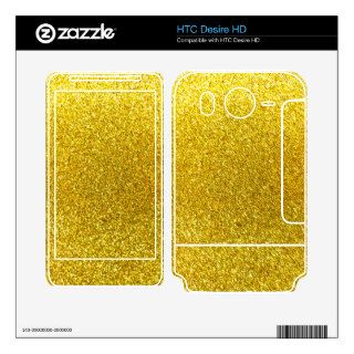 Neon yellow glitter skins for HTC desire HD