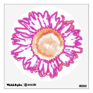 Neon Pink Sunflower Wall Decal