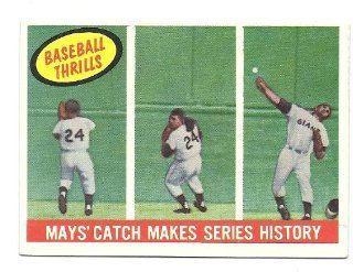 WILLIE MAYS 1959 Topps Baseball Thrills BT Catch #464 Card New York Giants Baseball Sports Collectibles