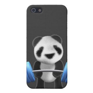 Cute baby panda bear powerlifter in 3d (editable) covers for iPhone 5