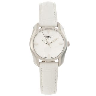 Tissot Women's 'T Wave' Mother of Pearl Dial White Strap Watch Tissot Women's Tissot Watches
