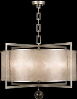 Fine Art Lamps 591540 2, Singapore Moderne Blown Glass Drum Pendant, 8 Light, 480 Watts, Silver   Ceiling Pendant Fixtures  