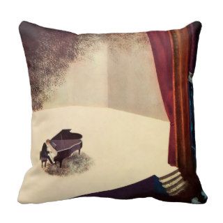 Pianist Concert Hall Piano Player Music Instrument Throw Pillows