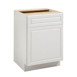 Heartland Cabinetry 24 in. 1 Drawer with Door Base Cabinet in White 8012015P