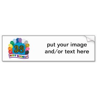 Happy 38th Birthday Balloon Arch Bumper Stickers