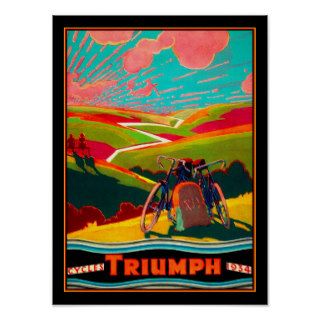 Vintage Bicycle Ad   Bike on Hillside Poster
