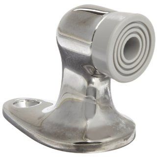 Rockwood 482.26 Brass Door Stop, #12 x 1 1/4" FH WS Fastener with Plastic Anchor, 1 1/2" Base Width x 2 1/2" Base Length, 2 1/8" Height, Polished Chrome Plated Finish