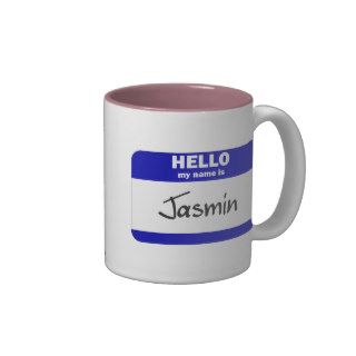 Hello My Name Is Jasmin (Blue) Coffee Mugs