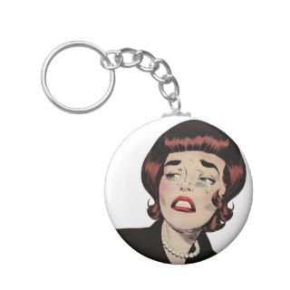 Brunettes Cry Too   Vintage Romance Kitsch Key Chains