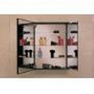 Robern PLM2430WT PL Series Flat Plain Mirrored Door with Inside Tri view, 23 1/4 Inch W by 30 Inch H by 3 3/4 Inch D, White Interior