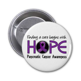 Cure Begins With Hope 5 Pancreatic Cancer Pinback Buttons
