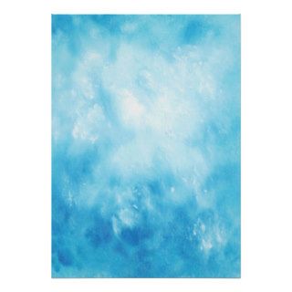 Abstract Hand Drawn Watercolor Background Blue Poster