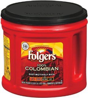 Folgers Coffee Ground 100% Colombian, 27.8 Ounce Packages (Pack of 2)  Folgers Columbian Ground Coffee  Grocery & Gourmet Food