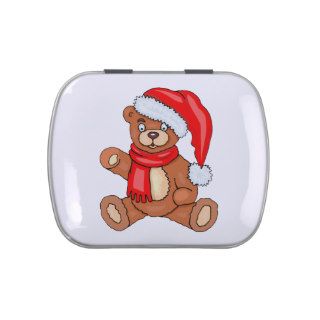 Santa Teddy Bear Jelly Belly Tin