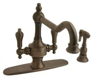 Giagni IK101ORB Isonzo Two Handle Kitchen Faucet with Side Spray, Oil Rubbed Bron   Touch On Kitchen Sink Faucets  