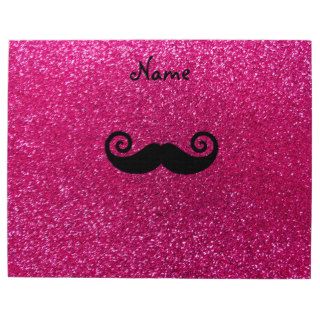 Curly mustache neon hot pink glitter puzzle