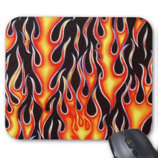 Firefighter Harley Racing Flames Gifts Mouse Mats