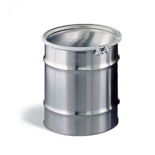 New Pig DRM469 Open Head UN Rated Stainless Steel Drum, 20 Gallon Capacity, 19" Diameter x 21 3/4" Height, Silver Hazardous Storage Drums