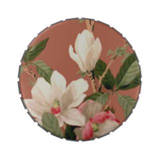 Vintage Floral Wallpaper, Pink Red & White Candy Tins