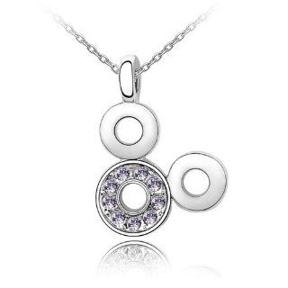 Charm Jewelry Swarovski Crystal Element 18k Gold Plated Tanzanite Mickey Mouse Necklace Z#484 Zg4d2abf Jewelry