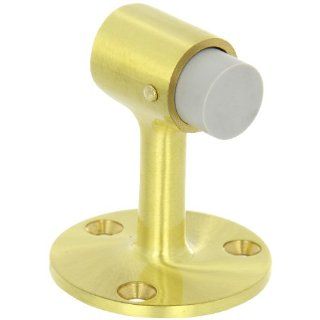 Rockwood 470.4 Brass Door Stop, #12 x 1 1/4" FH WS Fastener with Plastic Anchor, 2 1/2" Base Diameter x 3" Height, Satin Clear Coated Finish