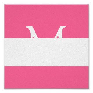 Monogram Canvas Pink White Green Girls Room Decor Print