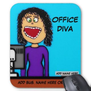 Office Diva Cartoon Mousepads