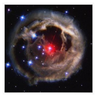 Light Echoes Red Supergiant Star V838 Monocer Poster