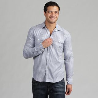 191 Unlimited Mens Blue Subtly Detailed Woven Shirt 191 Unlimited Casual Shirts