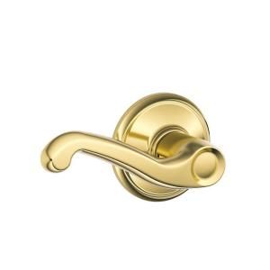 Schlage Flair Bright Brass Hall and Closet Lever F10 FLA 605
