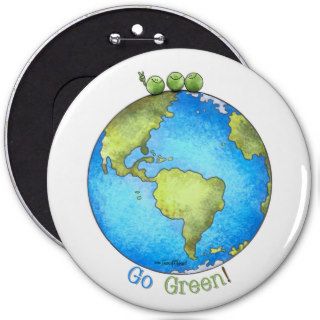 Go Green   Peace on Earth button
