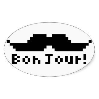 8 Bit Pixel Mustache Stickers