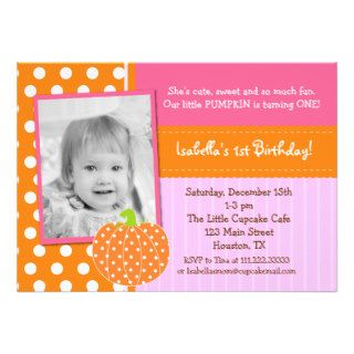 Little Pumpkin BIrthday Party Invitations