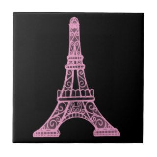 Pink Eiffel Tower Ceramic Tiles