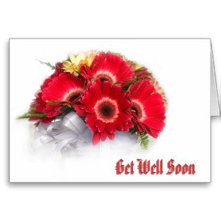 Gerbera Flowers Get Well Soon Greeting Card