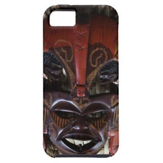 Ritual African Tribal Wooden Carved Mask Brown Red iPhone 5 Covers