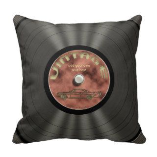 Personalized Vintage Vinyl Record Throw Pillows
