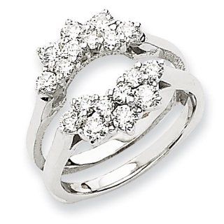 14k White Gold Diamond Ring Guard Mounting Jewelry